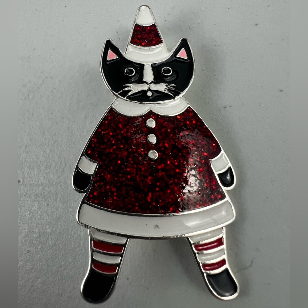 Christmas Kitty Brooch